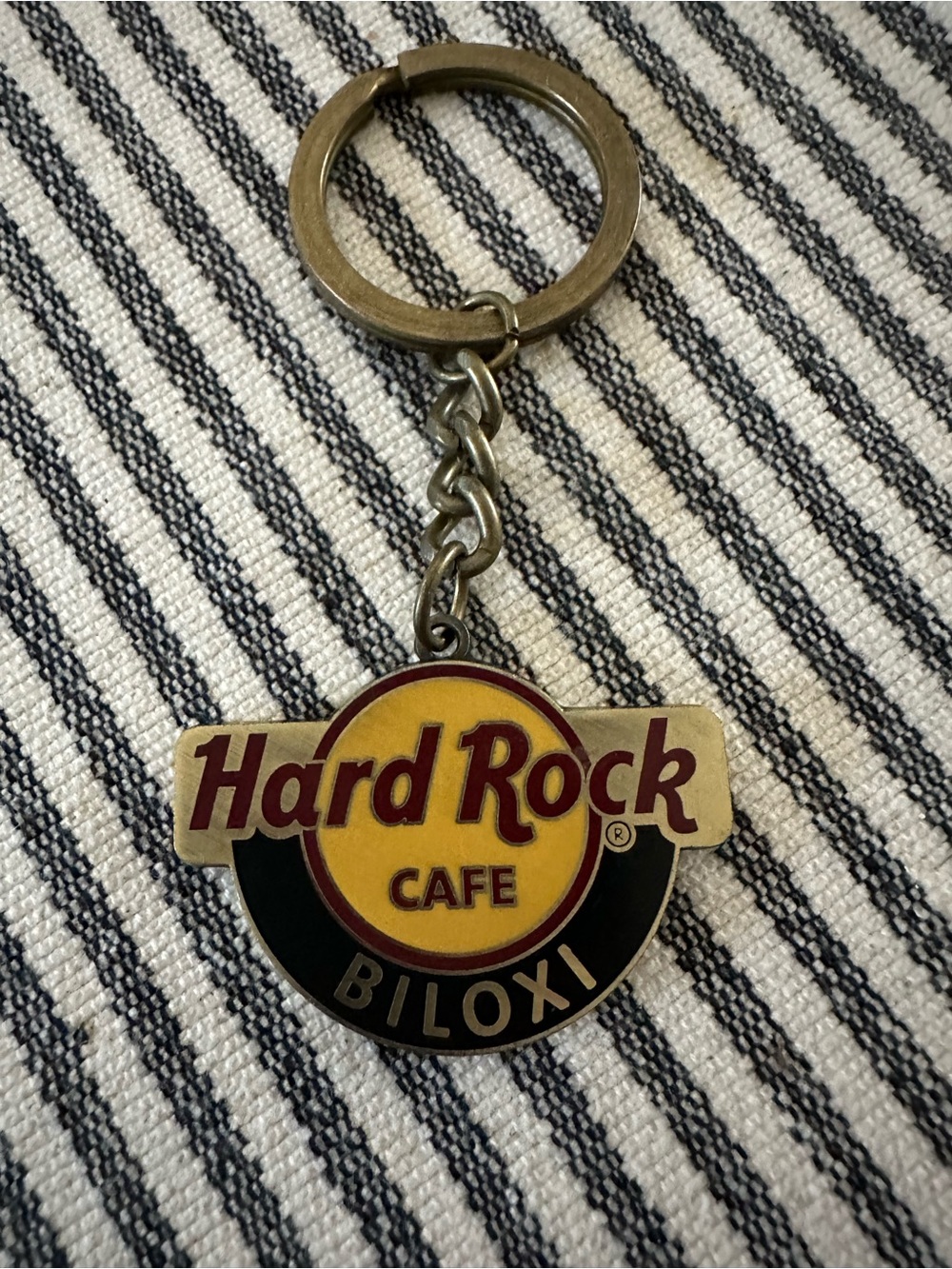 Hard Rock Cafe Biloxi Yellow, Black & Red Logo Keychain